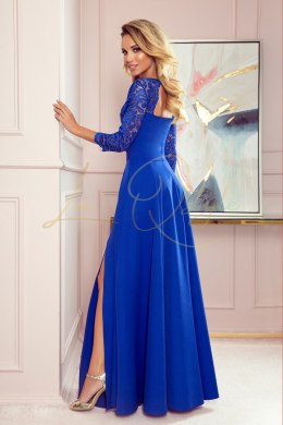 Elegancka koronkowa długa suknia z dekoltem CHABROWA