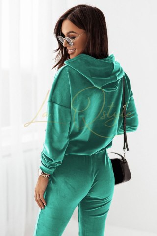 LOUIS welurowy komplet dresowy ZIELONY