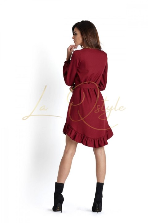 Lekka zwiewna sukienka w stylu boho BORDOWA