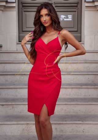 KELI krótka dopasowana sukienka CZERWONA