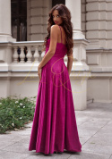 Długa brokatowa sukienka z rozcięciem AMARANT