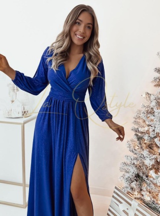 SARA długa brokatowa sukienka z długim rękawem CHABROWA