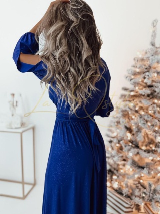 SARA długa brokatowa sukienka z długim rękawem CHABROWA