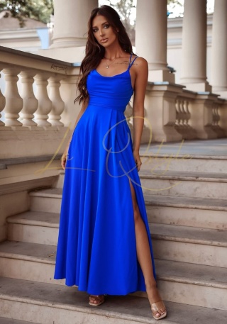 VALERIA sukienka gładka z wiązaniem na plecach CHABROWA