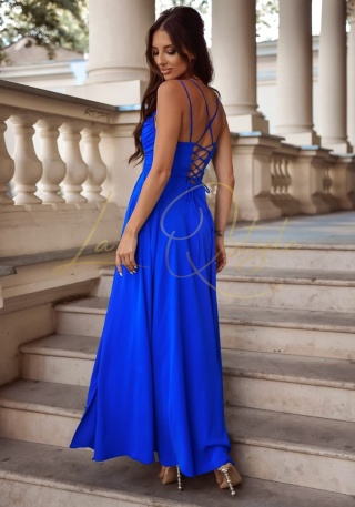 VALERIA sukienka gładka z wiązaniem na plecach CHABROWA