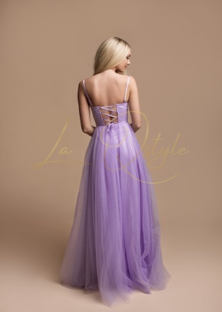 FLORA długa tiulowa sukienka z gorsetem księżniczka LILA