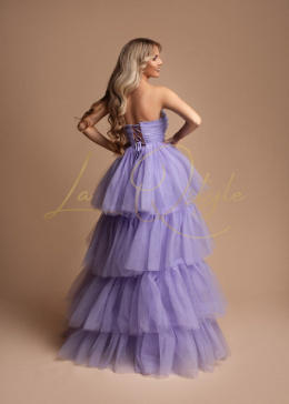 Tiulowa sukienka z gorsetem i krótkim przodem księżniczka LILA