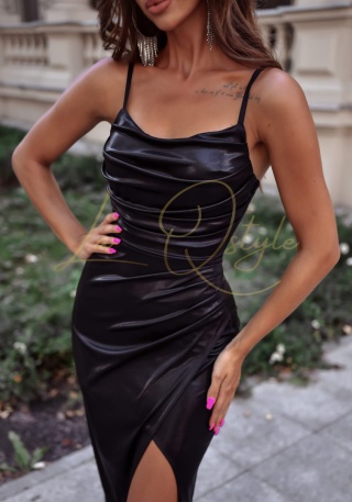 CIRI połyskująca sukienka dopasowana CZARNA