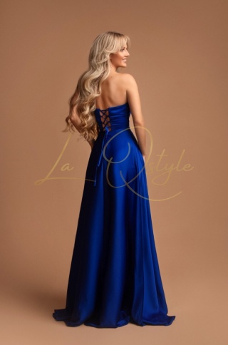 ELISABETH długa rozkloszowana satynowa sukienka z gorsetem CHABROWA