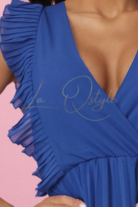 Plisowana sukienka z falbankami i dekoltem CHABROWA