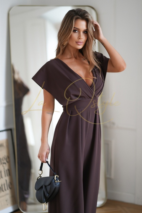 Kombinezon z zakrytymi ramionam CZEKOLADOWY