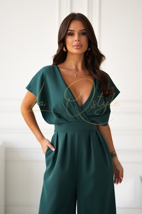 Kombinezon z zakrytymi ramionami BUTELKOWA ZIELEŃ