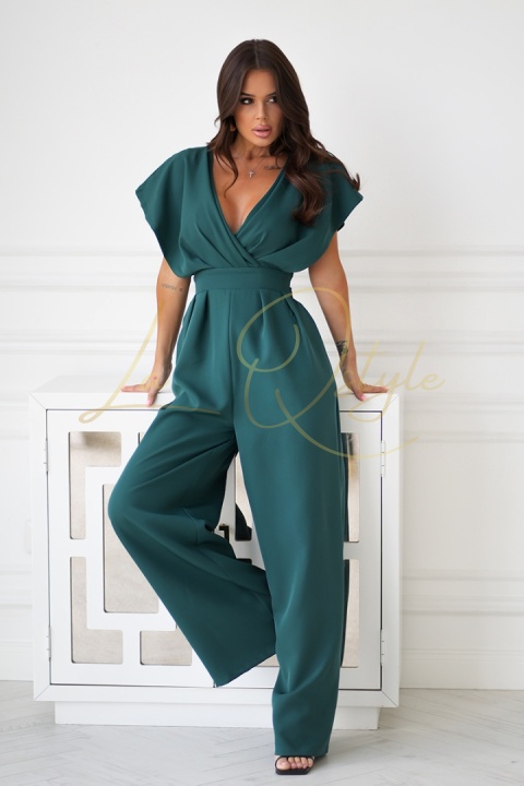 Kombinezon z zakrytymi ramionami BUTELKOWA ZIELEŃ