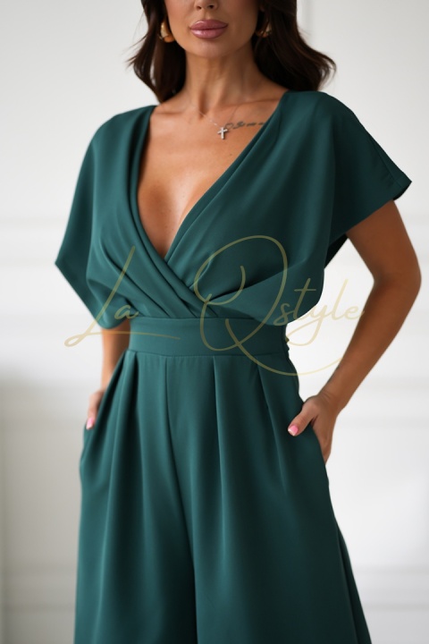 Kombinezon z zakrytymi ramionami BUTELKOWA ZIELEŃ