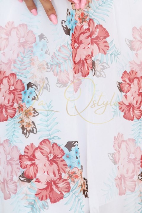 Szyfonowa kopertowa sukienka z długim rękawkiem - MALWY