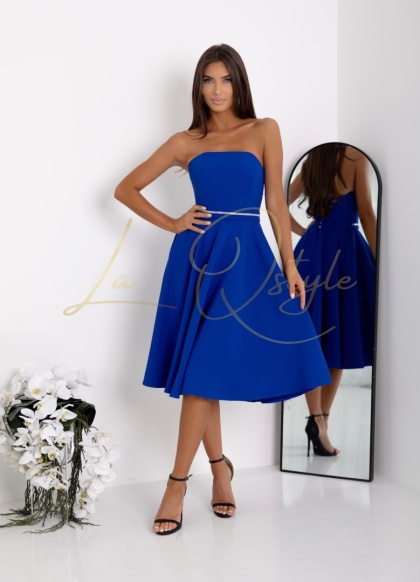 AURELIA gorsetowa sukienka midi z wiązaniem na plecach i paskiem CHABROWA