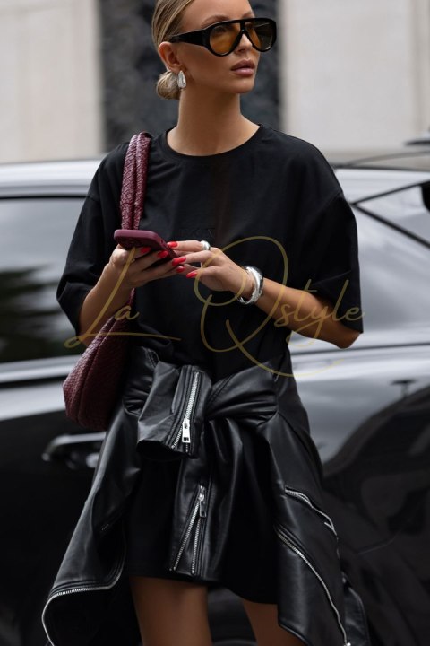 Czarna t-shirtowa sukienka oversize SELLA
