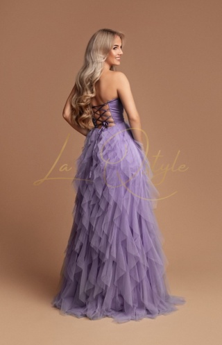 ELEONORA sukienka tiulowa z gorsetem i rozcięciem księżniczka LILA