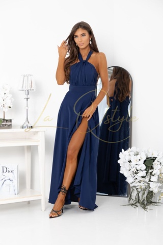 SHARON sukienka gorsetowa wiązana na różne sposoby multiway GRANATOWA