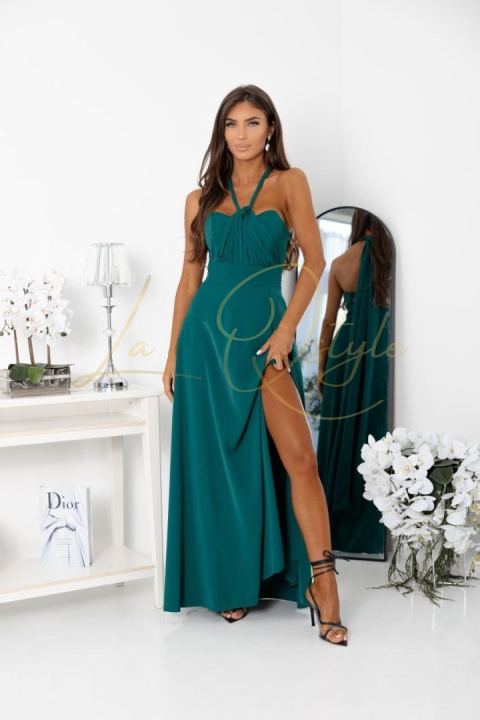 Sukienka gorsetowa wiązana na różne sposoby multiway BUTELKOWA ZIELEŃ