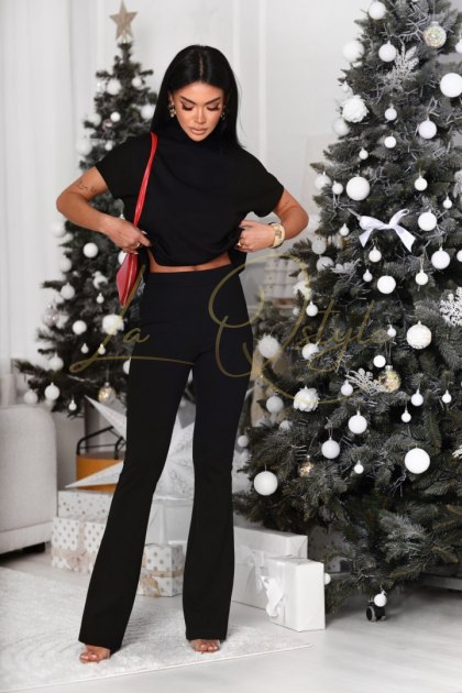 Czarna pudełkowa dzianinowa bluzka RIVA