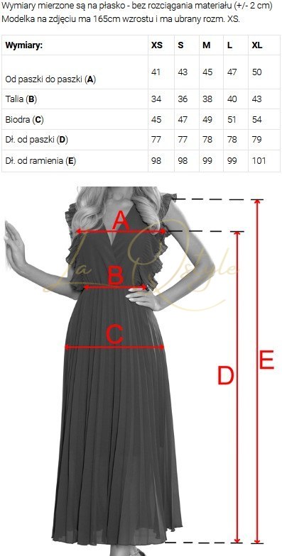 479-12 NINA elegancka sukienka z kopertowym dekoltem, rękawkiem i paskiem - błękit królewski