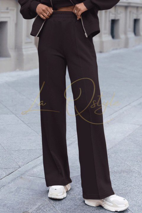 Czekoladowy komplet MISTY bomberka + szerokie spodnie