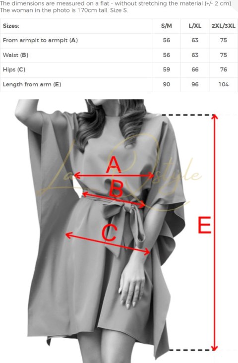 287-43 SOFIA Sukienka typu motyl z wiązaniem w pasie - jasny błękit