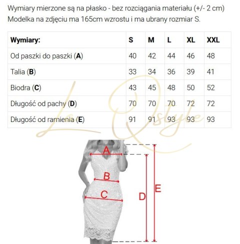 Koronkowa sukienka z krótkim rękawkiem i dekoltem PUDROWY RÓŻ