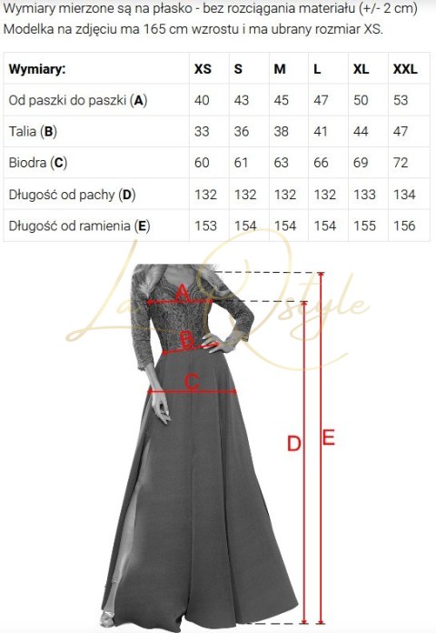 Elegancka wieczorowa suknia maxi z rozcięciem i różami GRANATOWA