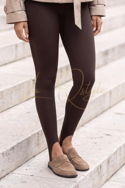 Czekoladowe legginsy z zapiętką MIRA