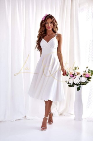 TIFANI sukienka midi z kopertowym dekoltem 7/8 ECRU